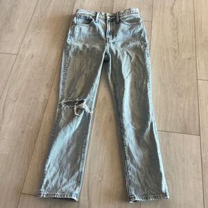 Madewell the perfect vintage crop distress jeans size 26